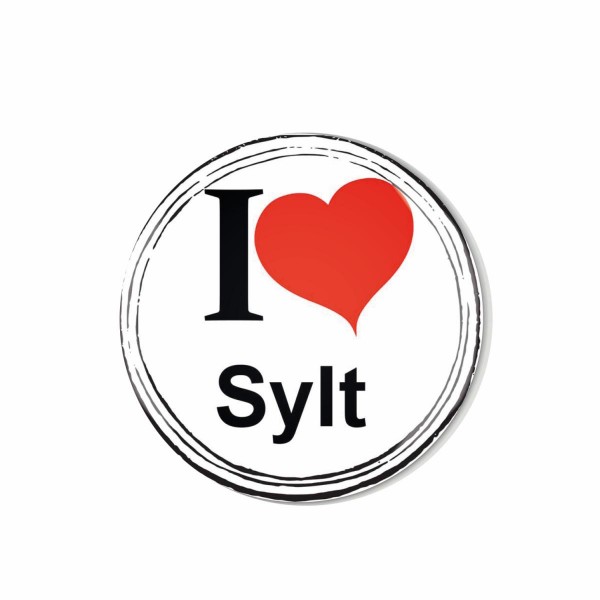 Whiteboard Kühlschrank Magnet ML017 M00297 I Love Sylt Motiv