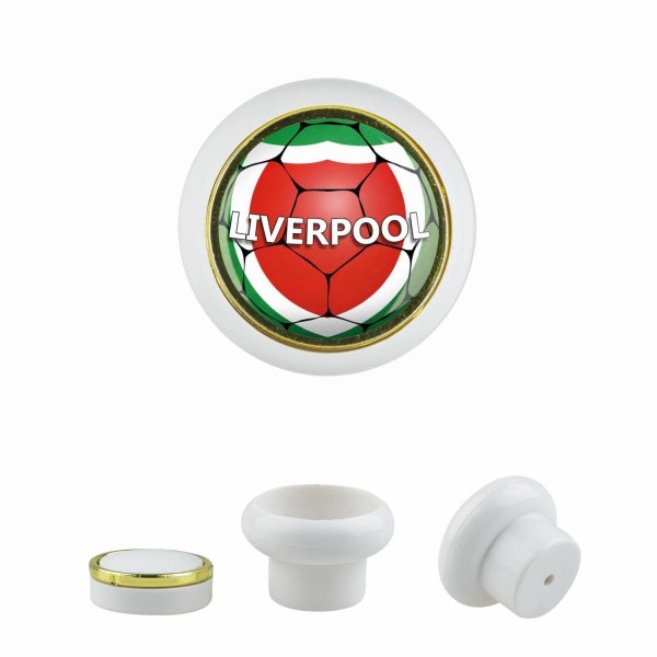 Designer Kunststoff Möbelknopf KSTSP014 KST03522W Weiss Sport Fußball Europa Verein Club Liverpool M