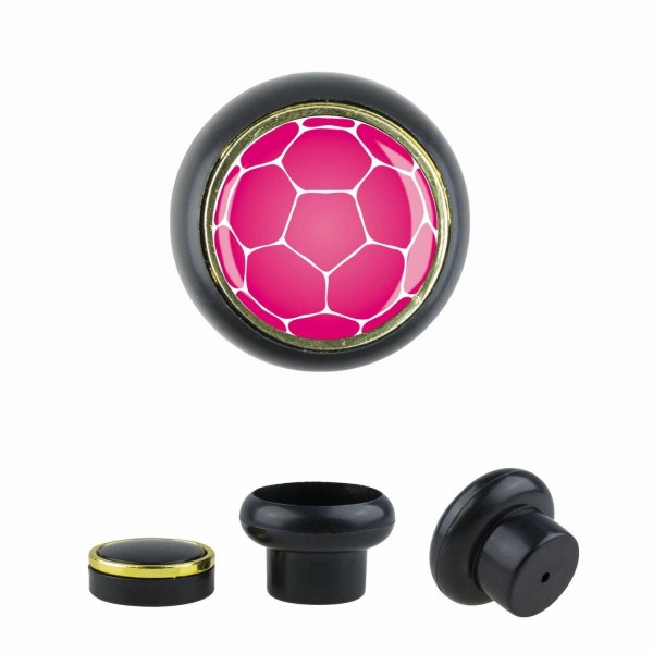 Designer Kunststoff Möbelknopf KSTSP014 KST07172S Schwarz Sport Fußball Soccer Motiv