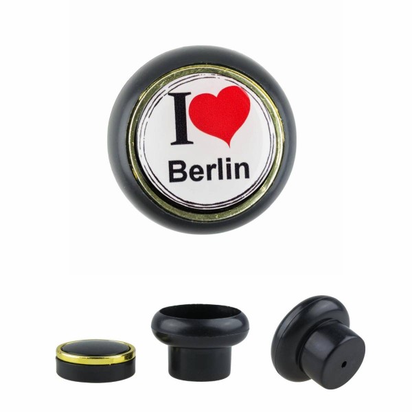 Designer Kunststoff Möbelknopf KSTSP017 KST00623S Schwarz I Love Berlin