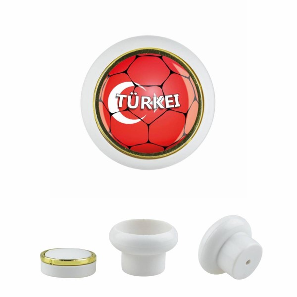 Designer Kunststoff Möbelknopf KSTSP014 KST03545W Weiss Sport Fußball Europa Verein Club Türkei Moti