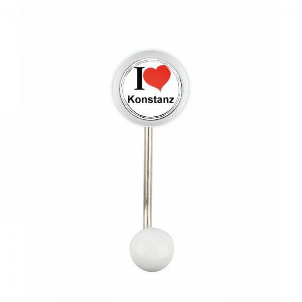 Designer Kleiderhaken KHSP017 Einzel KHE04855W Weiss I Love Konstanz Motiv