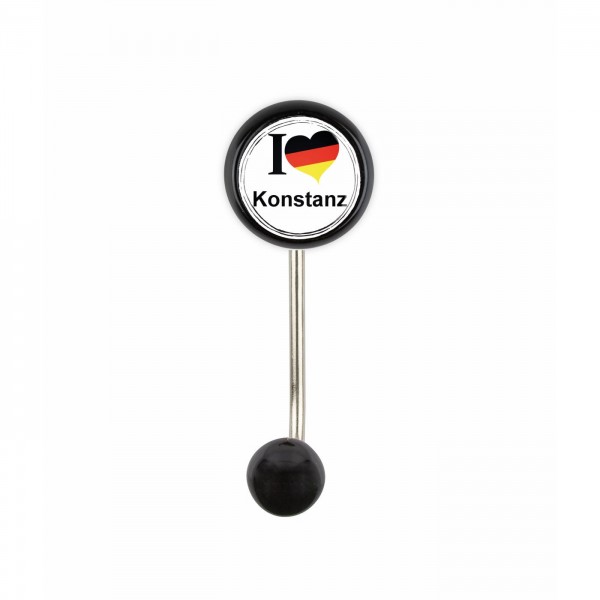 Designer Kleiderhaken KHSP017 Einzel KHE04857S Schwarz I Love Konstanz Motiv