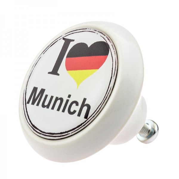 Premium Line Möbelknopf 04965W I Love München Munich