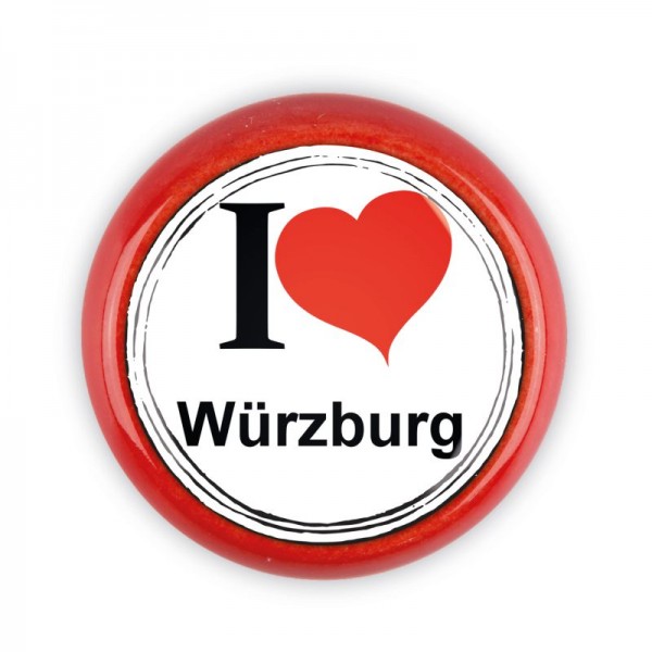 Premium Line Möbelknopf Stadt 05471R I Love Würzburg Herz