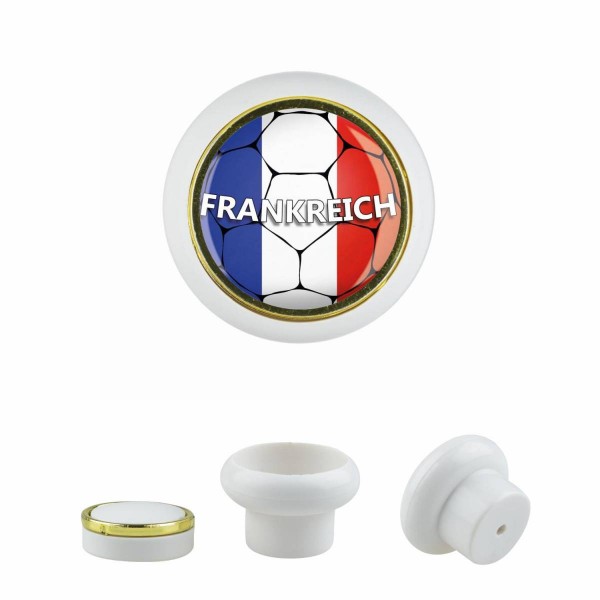 Designer Kunststoff Möbelknopf KSTSP014 KST03536W Weiss Sport Fußball Europa Verein Club Frankreich