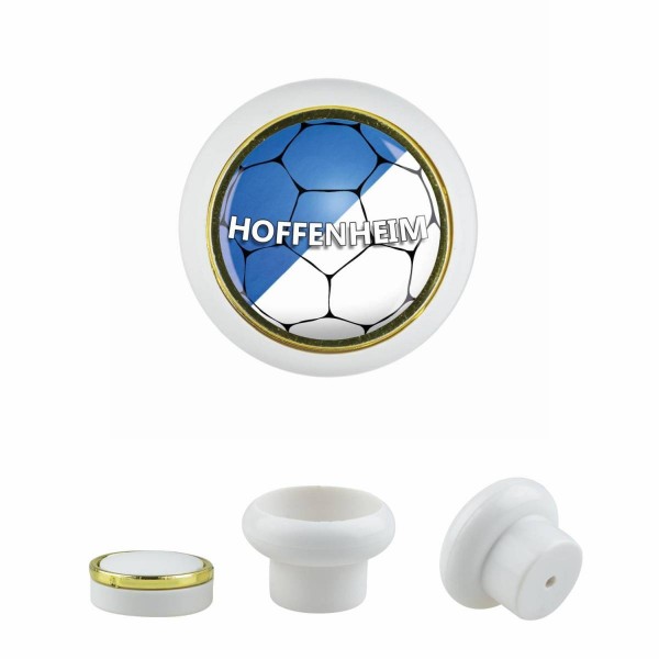 Designer Kunststoff Möbelknopf KSTSP014 KST04573W Weiss Sport Fußball Bundesliga Verein Hoffenheim M