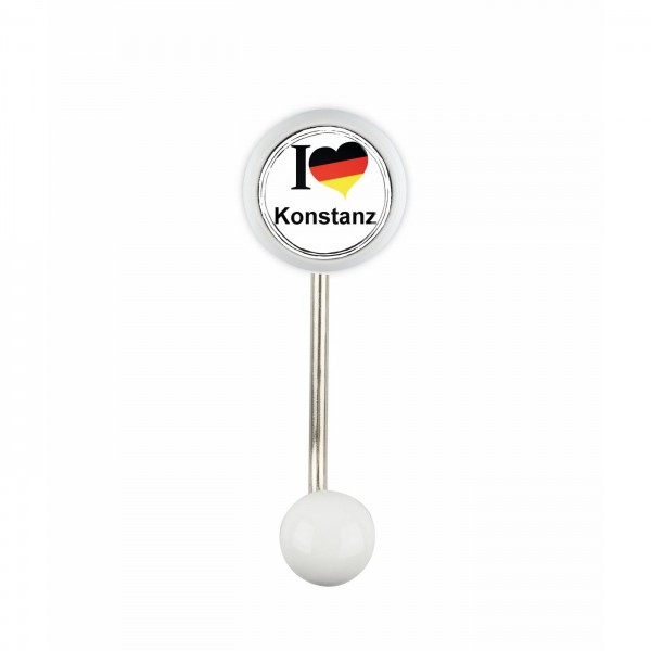 Designer Kleiderhaken KHSP017 Einzel KHE04857W Weiss I Love Konstanz Motiv
