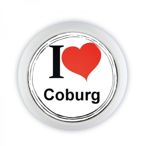 Premium Line Möbelknopf Stadt 05422W I Love Coburg Herz