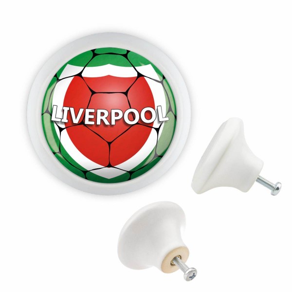 Designer Möbelknopf MKSP014 03522W Weiss Sport Fußball Europa Verein Club Liverpool Motiv