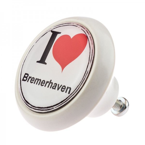 Premium Line Möbelknopf 00485W I Love Bremerhaven